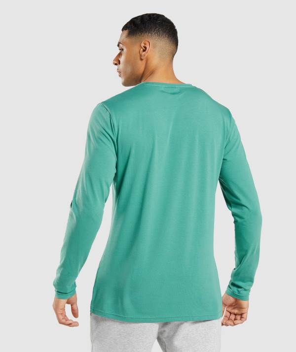 Panske Mikiny Gymshark Essential Long Sleeve Tmavo Zelene Zelene | NS5720416
